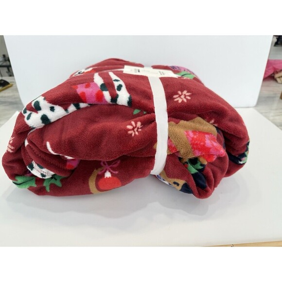 Vera Bradley Holiday Hounds Oversized Throw Blanket 94” X 66” NWT Dog Christmas - Picture 4 of 6